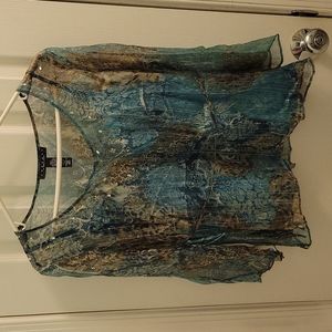 Laundry by Shelli Segal, size M, blue top with blue lining